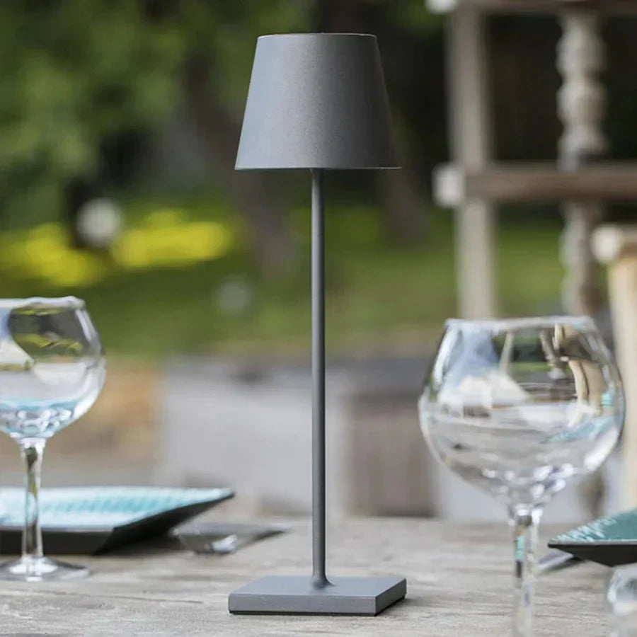 Dimmable Long Table Lamp - LumiLuxe-Matte Gray-Nora Luxe