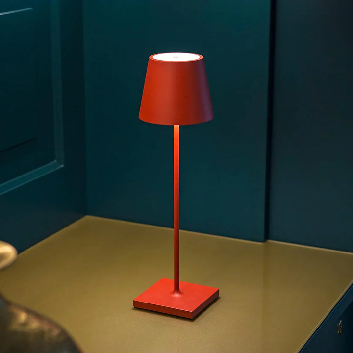 Dimmable Long Table Lamp - LumiLuxe-Matte Red-Nora Luxe