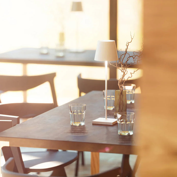 Dimmable Long Table Lamp - LumiLuxe-Matte White-Nora Luxe