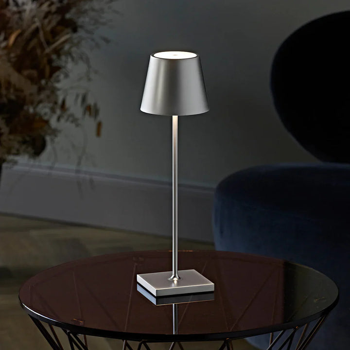 Dimmable Long Table Lamp - LumiLuxe-Silver-Nora Luxe