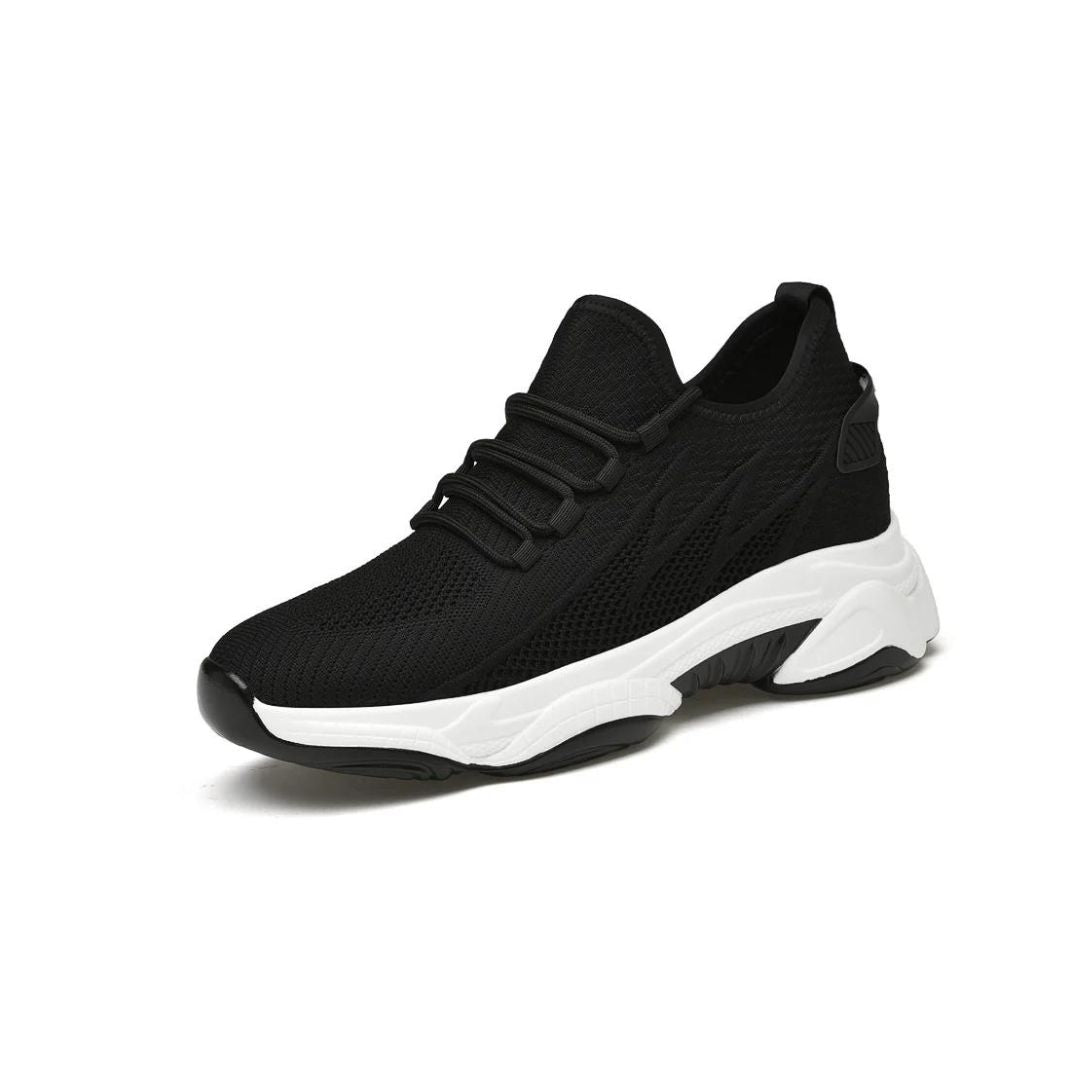Discreetly stylish men's sneakers – MaxLift Boost-Black +3.94″-4.5-Nora Luxe