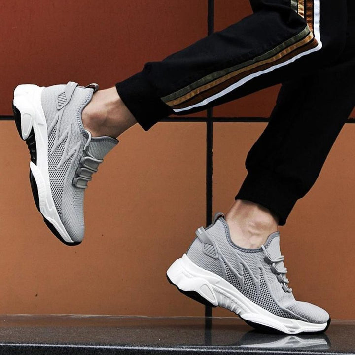 Discreetly stylish men's sneakers – MaxLift Boost-White +3.94″-4.5-Nora Luxe