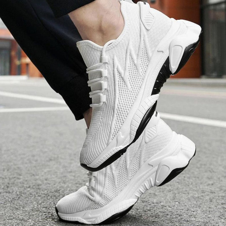 Discreetly stylish men's sneakers – MaxLift Boost-White +3.94″-4.5-Nora Luxe