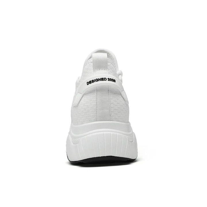 Discreetly stylish men's sneakers – MaxLift Boost-White +3.94″-4.5-Nora Luxe
