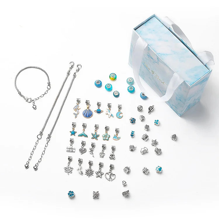 DIY Christmas Themed Bracelet Set - Luna-Blue-Nora Luxe