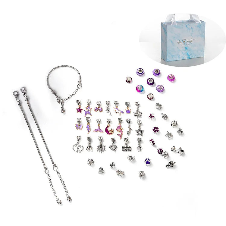 DIY Christmas Themed Bracelet Set - Luna-Blue-Nora Luxe