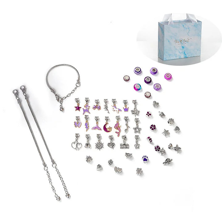 DIY Christmas Themed Bracelet Set - Luna-Blue-Nora Luxe