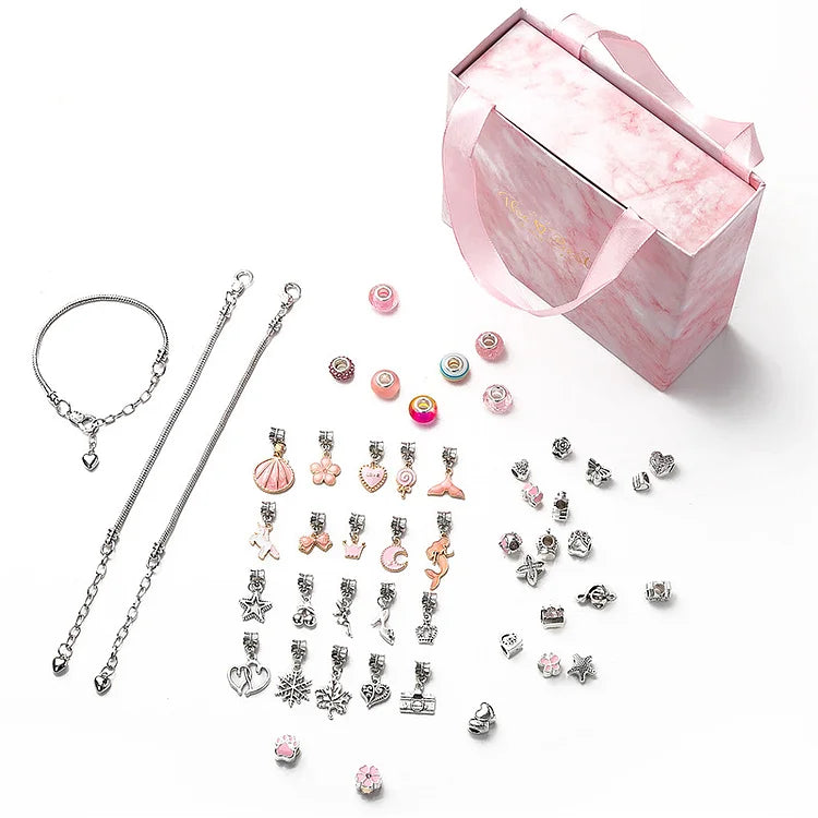 DIY Christmas Themed Bracelet Set - Luna-Pink-Nora Luxe