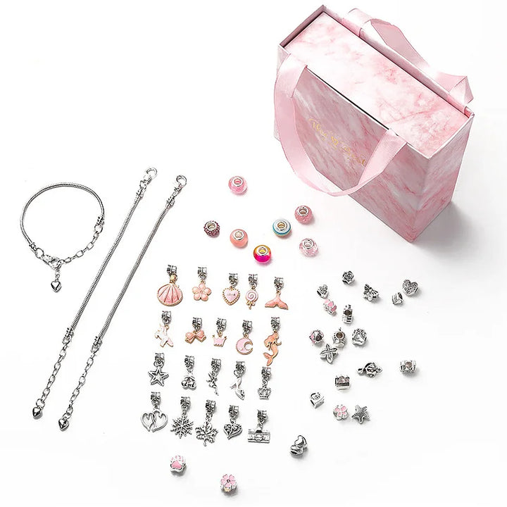 DIY Christmas Themed Bracelet Set - Luna-Pink-Nora Luxe