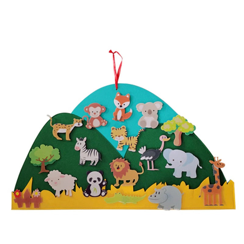 DIY Felt Board for Children - AnimalAdventure-Mountain-Nora Luxe