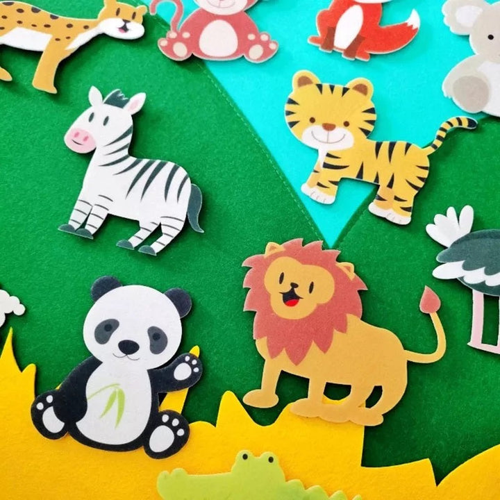 DIY Felt Board for Children - AnimalAdventure-Mountain-Nora Luxe