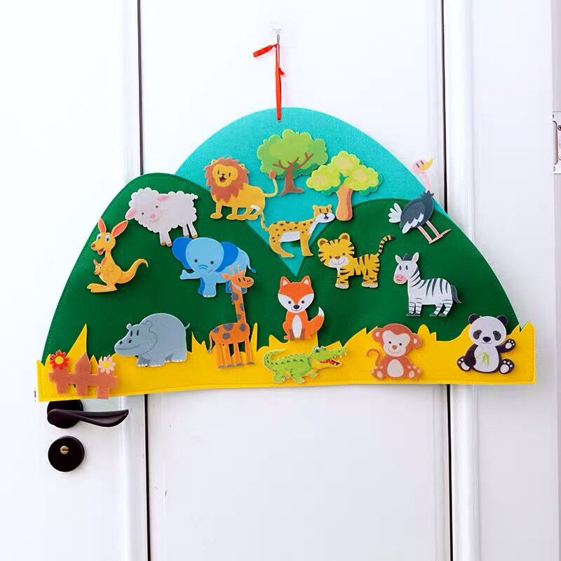 DIY Felt Board for Children - AnimalAdventure-Mountain-Nora Luxe