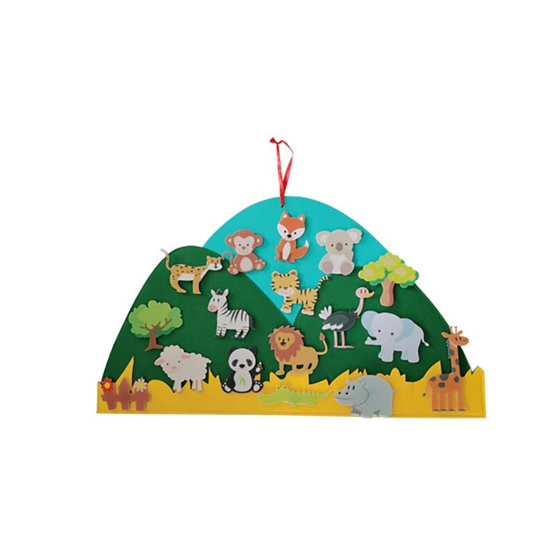 DIY Felt Board for Children - AnimalAdventure-Mountain-Nora Luxe
