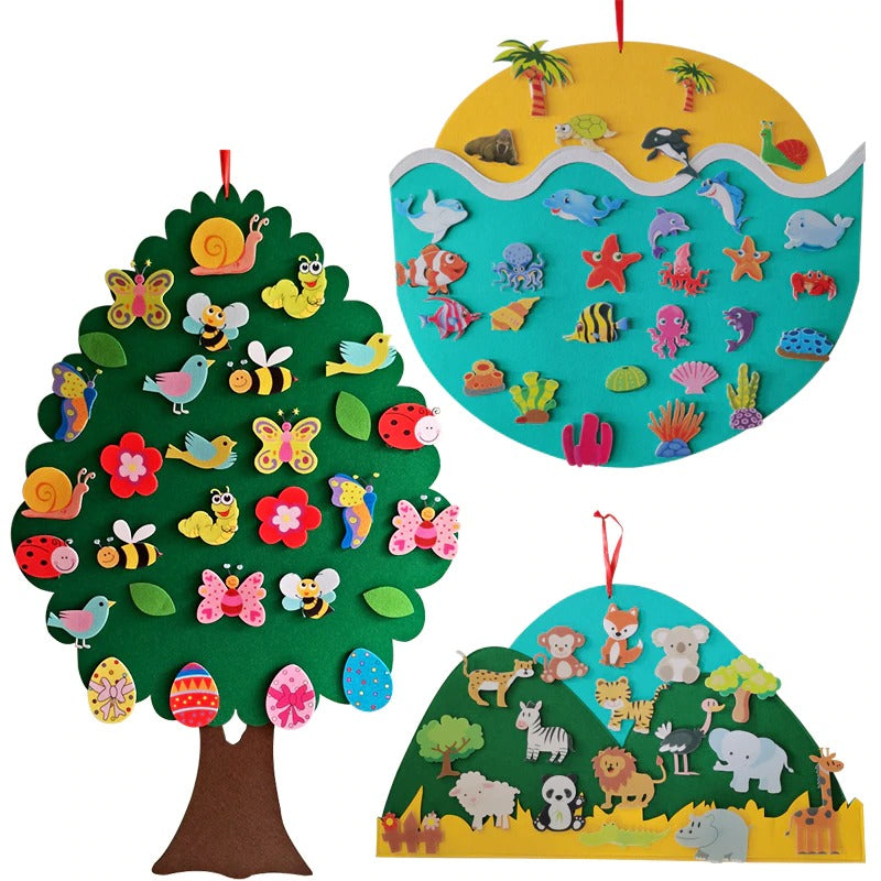 DIY Felt Board for Children - AnimalAdventure-Mountain-Nora Luxe
