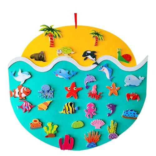 DIY Felt Board for Children - AnimalAdventure-Sea-Nora Luxe