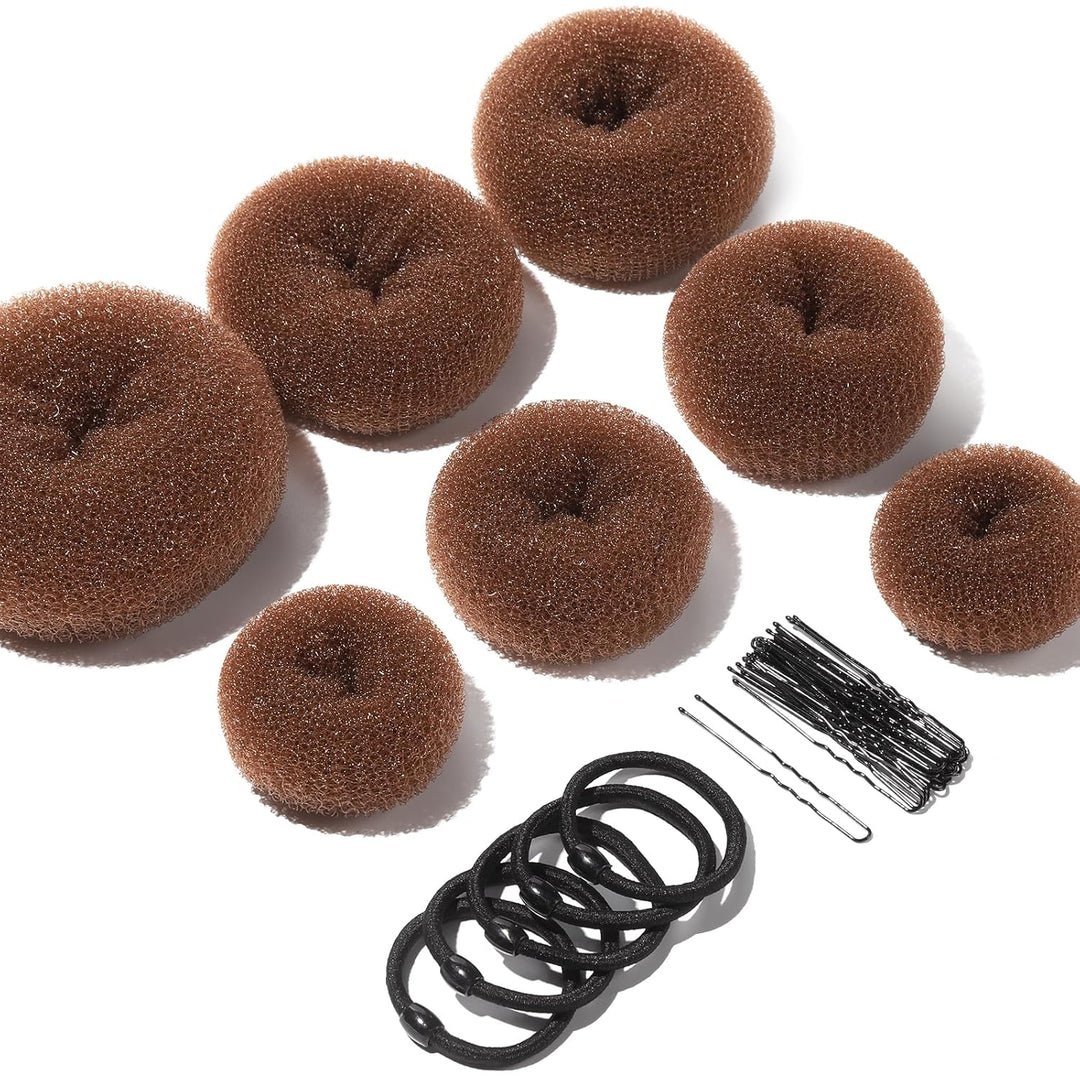 Donut Knot Maker Set – 7 Rings & Accessories-Brown-Nora Luxe