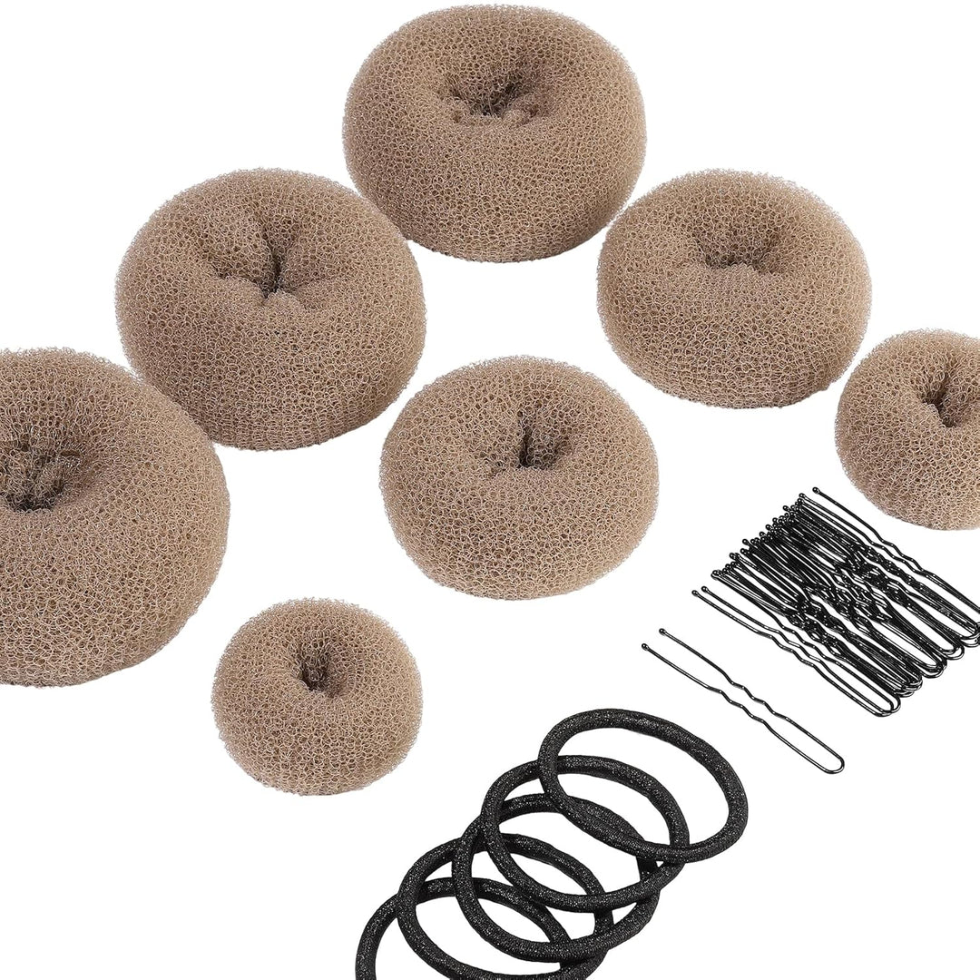 Donut Knot Maker Set – 7 Rings & Accessories-Khaki-Nora Luxe