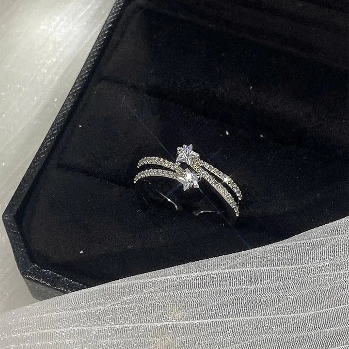 Double Layered Star Ring Set - Astrid-Double Star-Nora Luxe
