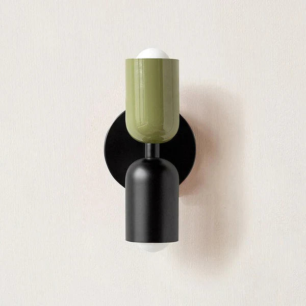 Double LED Wall Lamps - DualGlow-Green / Black-Nora Luxe