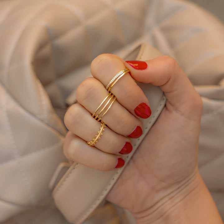 Double Zirconia Ring - Sienna-Gold-5-Nora Luxe