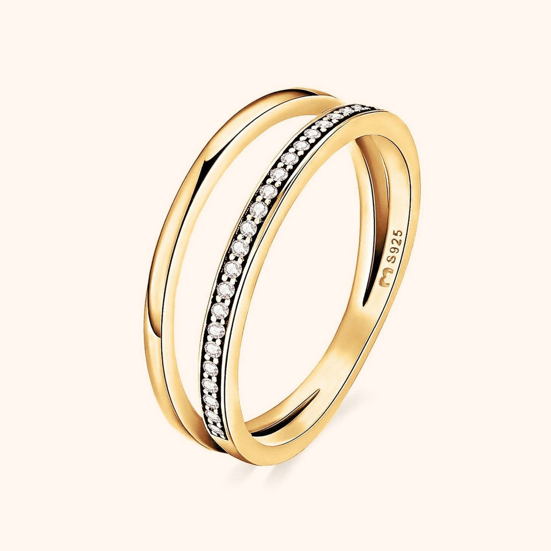 Double Zirconia Ring - Sienna-Gold-5-Nora Luxe