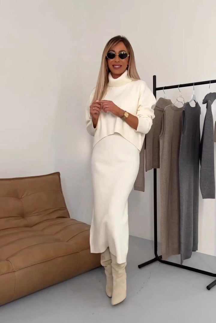 Dress & Sweater Set – Noémie-White-XS-Nora Luxe