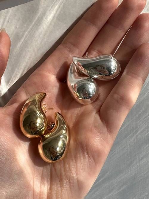 Droplet-shaped Earrings - GlimmerDrops-Gold-0.91 in-Nora Luxe