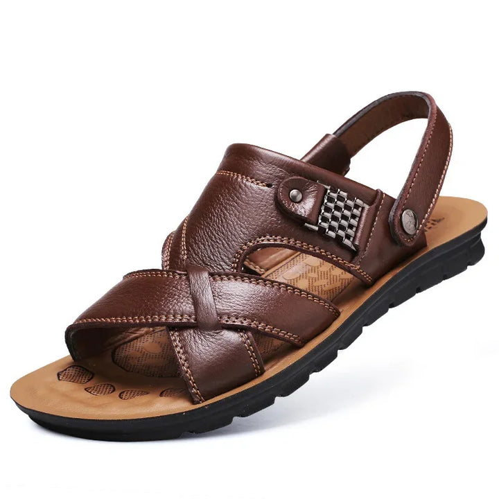 Durable & Breathable Leather Sandals for Men – Tiberius-Brown-5-Nora Luxe