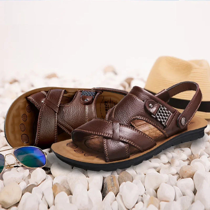 Durable & Breathable Leather Sandals for Men – Tiberius-Brown-5-Nora Luxe
