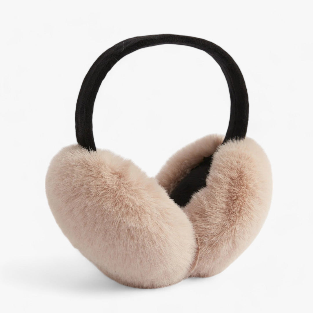 Ear warmers in faux fur | Winter Luxury and Warmth - Luna-Black Beige-Nora Luxe