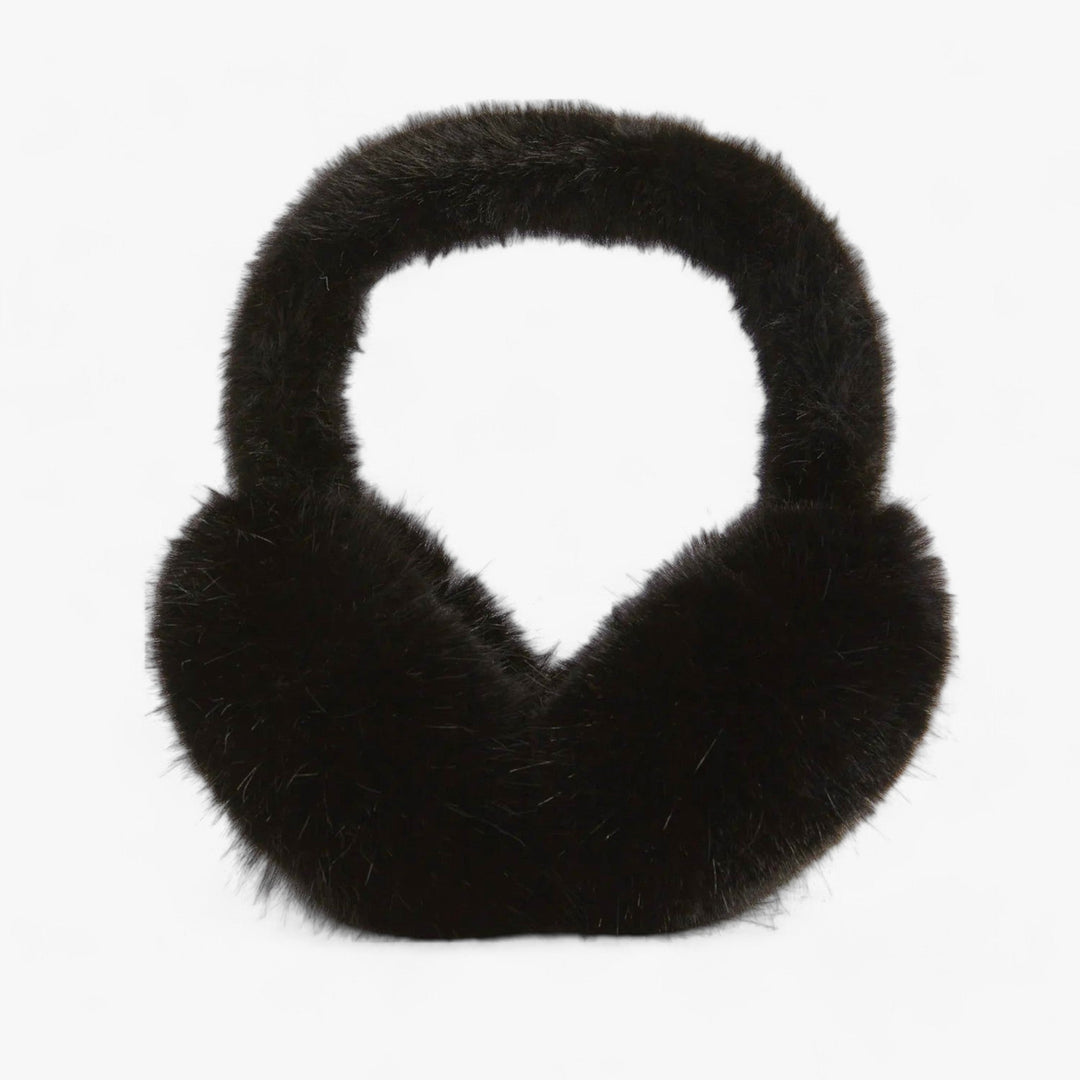 Ear warmers in faux fur | Winter Luxury and Warmth - Luna-Black Long Hair-Nora Luxe