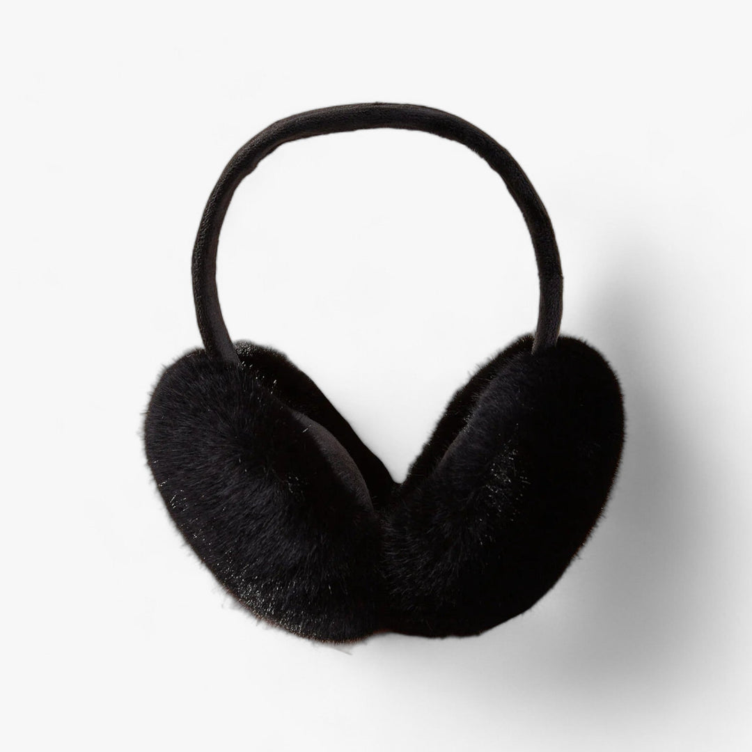 Ear warmers in faux fur | Winter Luxury and Warmth - Luna-Black-Nora Luxe