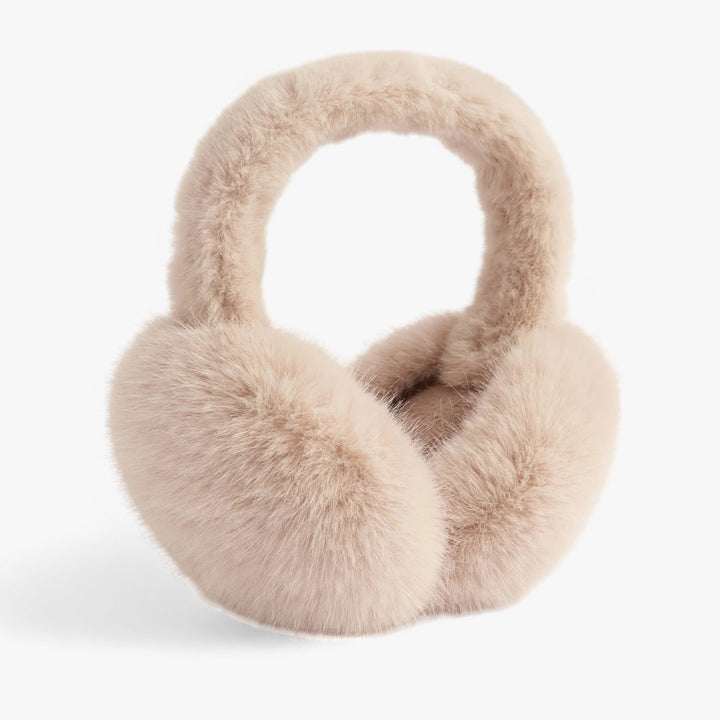 Ear warmers in faux fur | Winter Luxury and Warmth - Luna-Black White-Nora Luxe