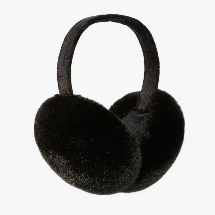 Ear warmers in faux fur | Winter Luxury and Warmth - Luna-Black White-Nora Luxe