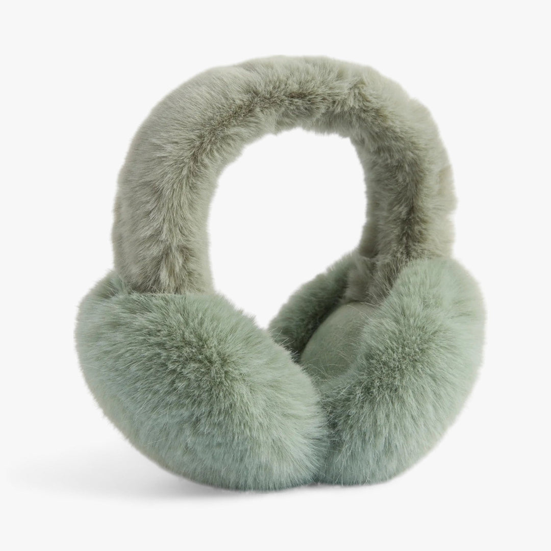 Ear warmers in faux fur | Winter Luxury and Warmth - Luna-Green Long Hair-Nora Luxe