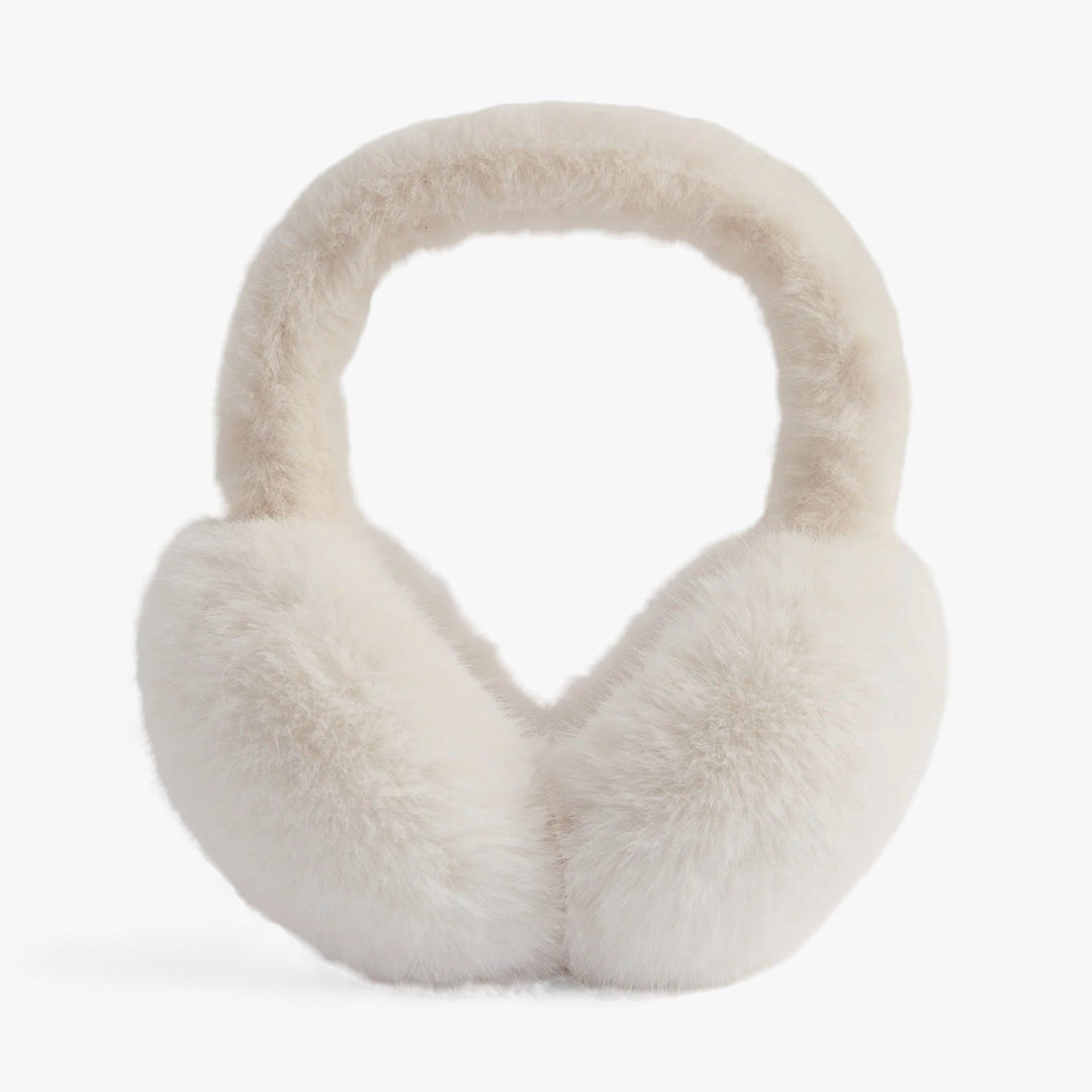 Ear warmers in faux fur | Winter Luxury and Warmth - Luna-White Long Hair-Nora Luxe