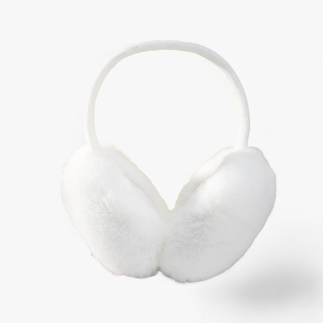 Ear warmers in faux fur | Winter Luxury and Warmth - Luna-White-Nora Luxe