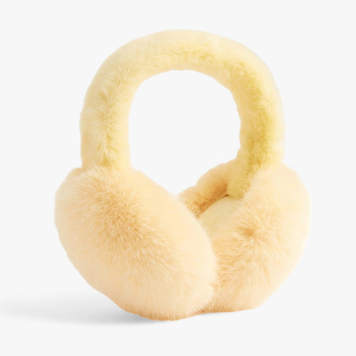 Ear warmers in faux fur | Winter Luxury and Warmth - Luna-Yellow Long Hair-Nora Luxe