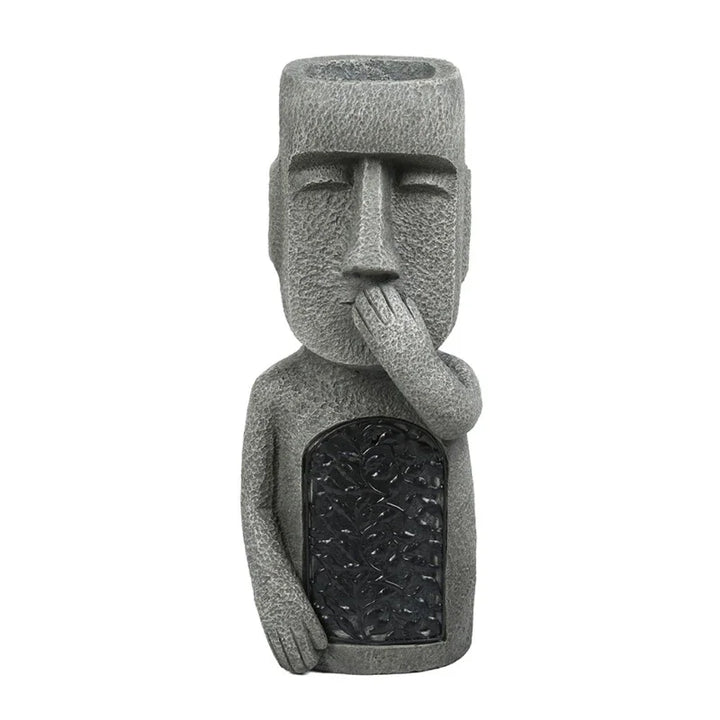 Easter Island Pot Plant Figure with LED Light - MoaiGlow-B-Nora Luxe