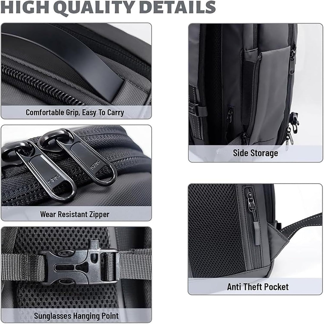 Expandable Compression Travel Backpack with Anti-Theft Lock & Wet Compartment