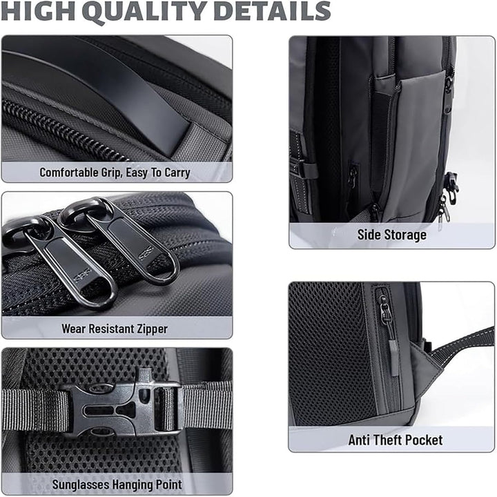 Expandable Compression Travel Backpack with Anti-Theft Lock & Wet Compartment