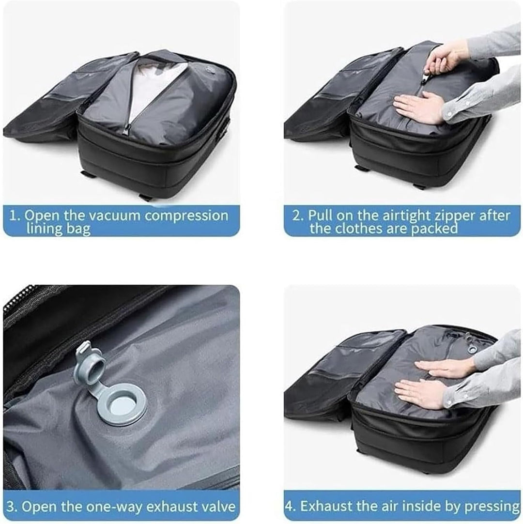 Expandable Compression Travel Backpack with Anti-Theft Lock & Wet Compartment