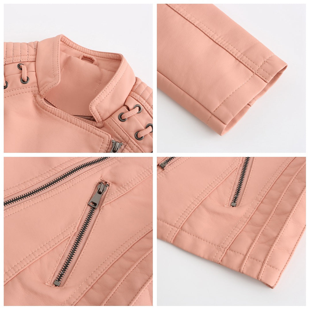 Elani - Trendy Leather Jacket for Women-Black-S-Nora Luxe