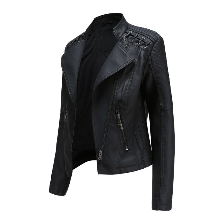 Elani - Trendy Leather Jacket for Women-Black-S-Nora Luxe
