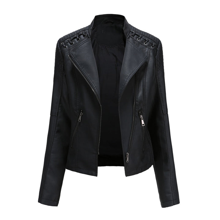 Elani - Trendy Leather Jacket for Women-Black-S-Nora Luxe