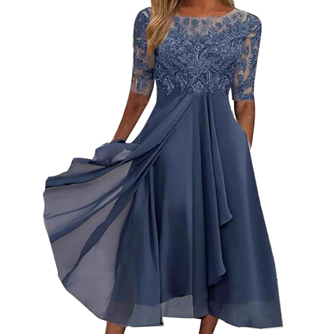 Elastic Summer Dress - Isabel-blue-S-Nora Luxe