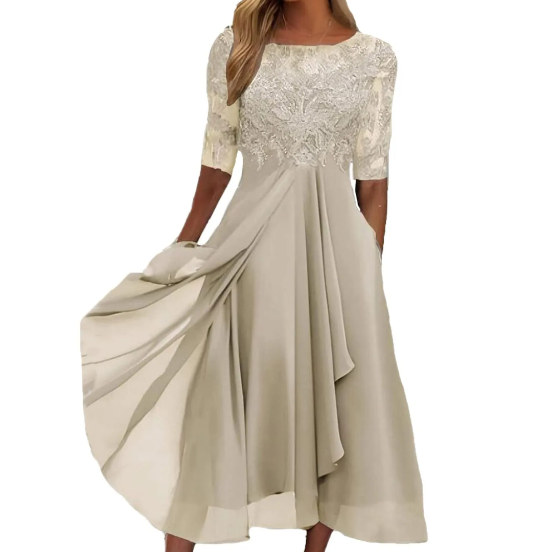 Elastic Summer Dress - Isabel-gold-S-Nora Luxe