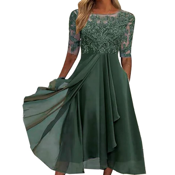 Elastic Summer Dress - Isabel-green-S-Nora Luxe