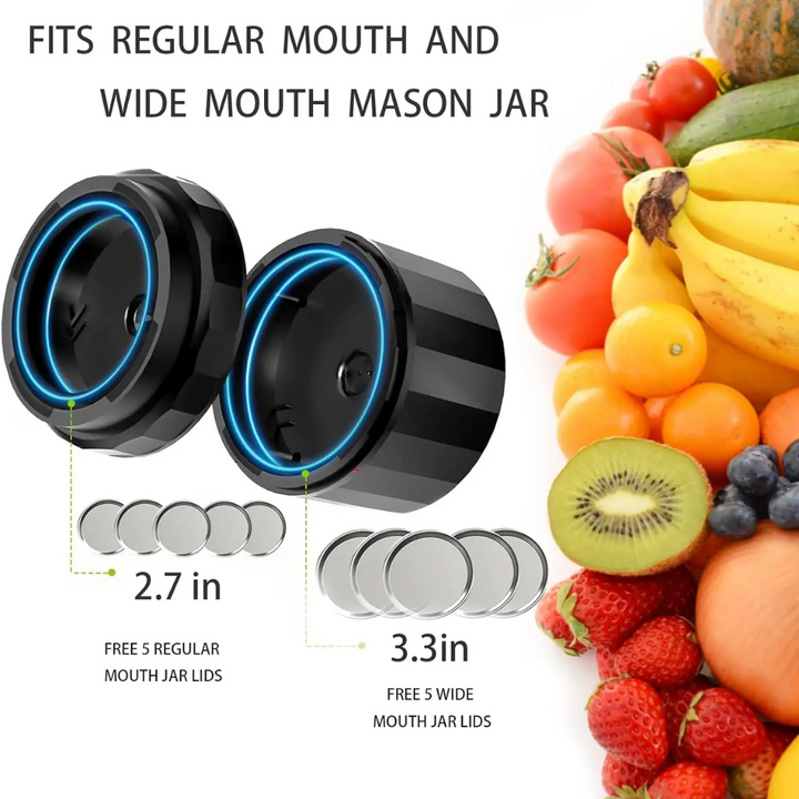Electric Mason Jar Vacuum Sealer Kit - Keep Freshness Fast!-Black-Nora Luxe