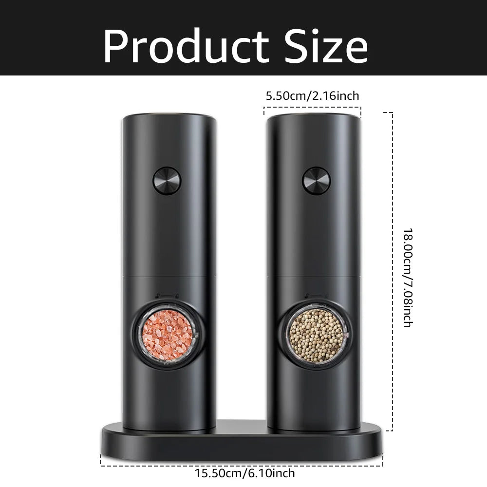 Electric Pepper and Salt Mill Set - SpiceLite-Black without a base-Nora Luxe